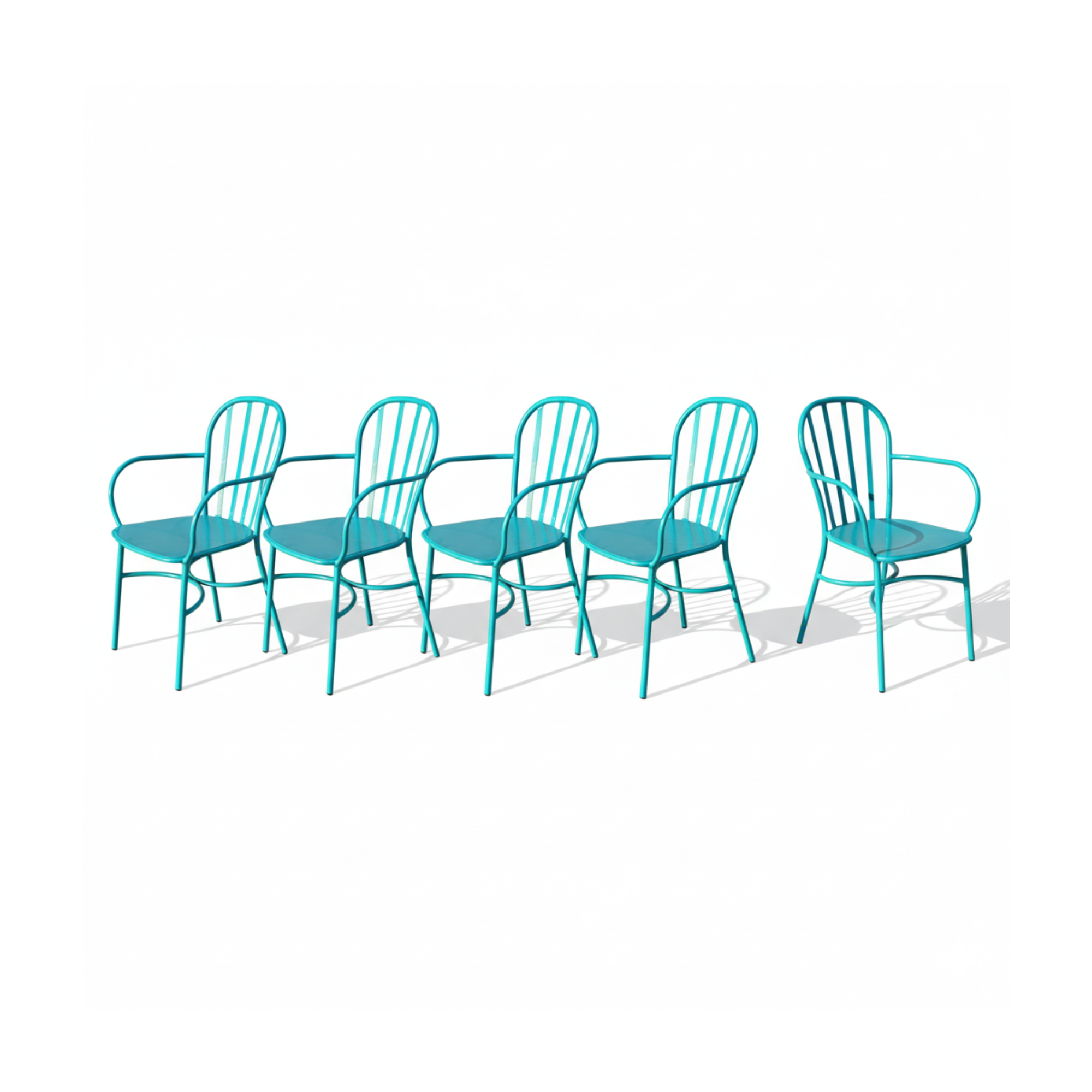 5 uds sillón vintage turquesa